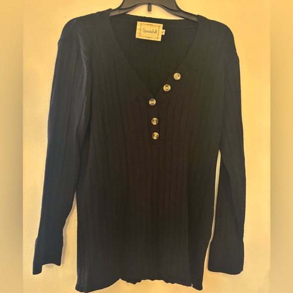 Spadehill Black Ladies XL Sweater with buttons - Picture 5 of 5